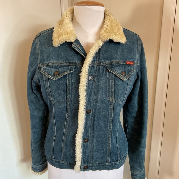 Roxy Jackets & Blazers - Vintage Roxy Sherpa Lined Denim Jacket Y2K Blue Jean Trucker Coat 100% Cotton